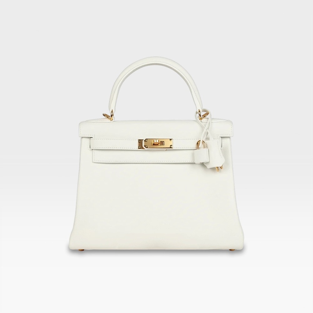 Hermès - Kelly Retourne 28 - White Evercolor